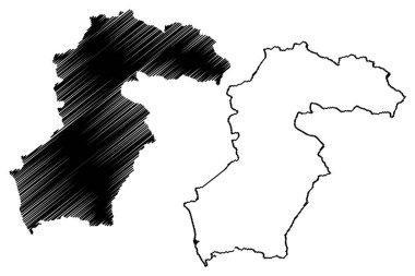 Samegrelo-Zemo Svaneti bölgesi (Gürcistan Cumhuriyeti - ülke, Gürcistan İdari Bölümleri) harita vektör çizimi, çizim Samegrelo Zemo Svaneti ma