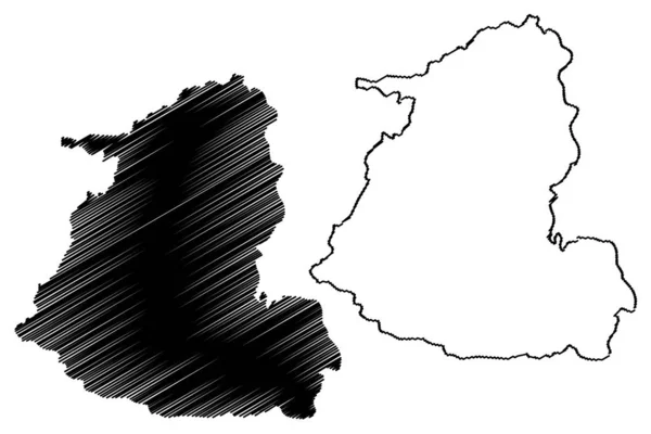 Shida kartli region (republik georgien - land, verwaltungseinheiten georgiens) kartenvektorillustration, kritzelskizze shida kartli ma — Stockvektor