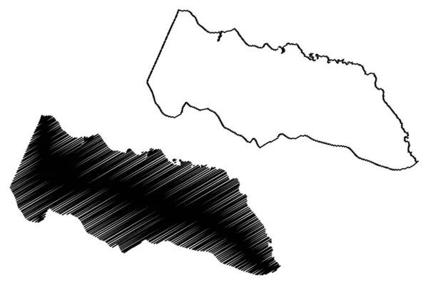 Portland Parish (Parishes of Jamaica, Surrey County) map vector illustration, scribble sketch Portland map — 스톡 벡터