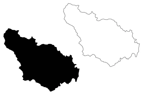 District de Gjakova (République du Kosovo et Metohija, Districts du Kosovo, République de Serbie) illustration vectorielle de carte, croquis Dakovica ma — Image vectorielle