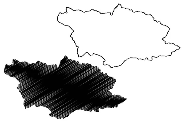 Racha-Lechkhumi ve Kvemo Svaneti bölgesi (Gürcistan Cumhuriyeti - ülke, Gürcistan idari bölümleri) harita vektör çizimi, karalama çizimi Racha Lechkhumi ve Kvemo Svaneti ma — Stok Vektör