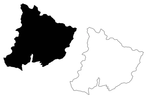 Distrito de Pomoravlje (República de Serbia, Distritos de Sumadija y Serbia Occidental) mapa vector ilustración, boceto de garabato Mapa de Pomoravlje — Archivo Imágenes Vectoriales