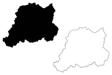 Pcinja Bölgesi (Sırbistan Cumhuriyeti, Güney ve Doğu Sırbistan 'da İlçeler) harita vektör çizimi, çizim Pcinja haritası