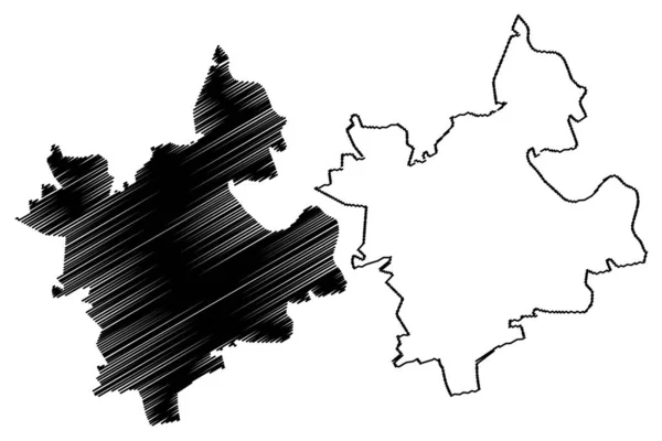 Anenii Noi District (República de Moldavia, Divisiones administrativas de Moldavia) mapa vector ilustración, boceto de garabato Anenii Noi mapa — Archivo Imágenes Vectoriales