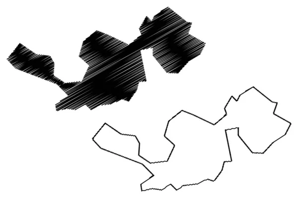 Balti市(摩尔多瓦共和国，摩尔多瓦行政区划)地图矢量图解，笔迹草图Balti地图 — 图库矢量图片