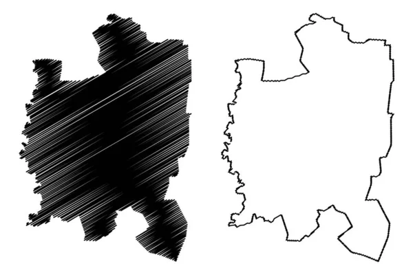 Distrito de Leova (República da Moldávia, divisões administrativas da Moldávia) mapa ilustração vetorial, esboço de rabiscos Mapa de Leova — Vetor de Stock