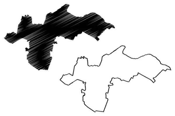 Ocnita District (República da Moldávia, Divisões administrativas da Moldávia) mapa ilustração vetorial, rabisco esboço Ocnita mapa — Vetor de Stock