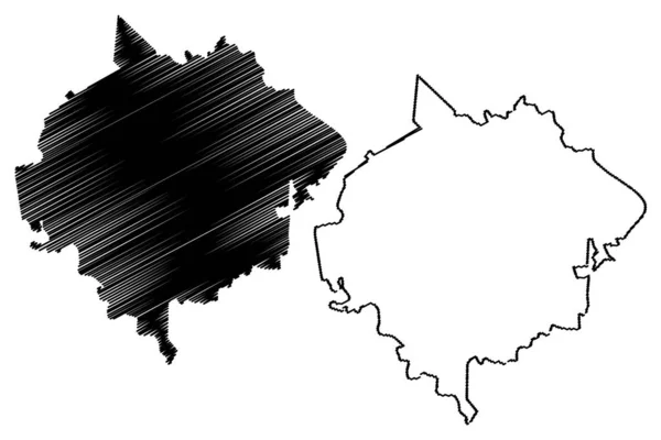 Orhei District (Republika Mołdawii, Podział administracyjny Mołdawii) mapa wektor ilustracja, skecz bazgroły Orhei mapa — Wektor stockowy