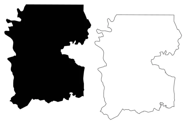 Gabu Region (Republic of Guinea-Bissau, Regions of Guinea Bissau) mappa vettoriale illustrazione, abbozzo scarabocchio Gabu mappa — Vettoriale Stock