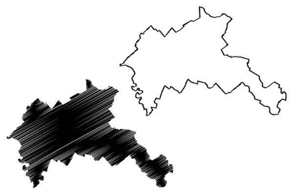 Riscani district (Republic of Moldova, 행정 구역의 몰도바 ) map vector illustration, scribble sketch riscani map — 스톡 벡터