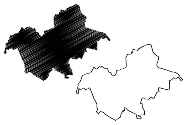 Soldanesti District (Republiek Moldavië, administratieve afdelingen van Moldavië) kaart vector illustratie, krabbel schets Soldanesti kaart — Stockvector