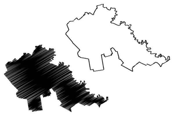 Stefan Voda District (Republic of Moldova, Administrative division of Moldova) mappa vettoriale illustrazione, abbozzo scarabocchiare Stefan Voda mappa — Vettoriale Stock