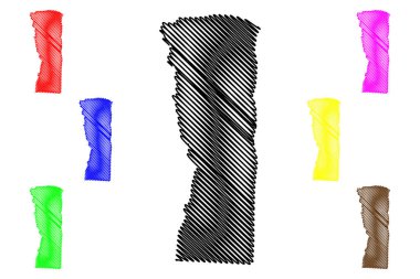 Hatillo Belediyesi (Porto Riko Eyaleti, Porto Riko, Prr, Birleşik Devletler 'in birleşik olmayan bölgeleri) harita vektör çizimi, karalama çizimi Hatillo haritası