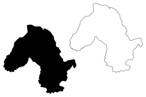 Δήμος Bobonaro (Δήμοι Ανατολικού Τιμόρ, Λαϊκή Δημοκρατία του Τιμόρ-Λέστε, νησί) χάρτη διανυσματική απεικόνιση, scribble σκίτσο Bobonaro χάρτη — Διανυσματικό Αρχείο