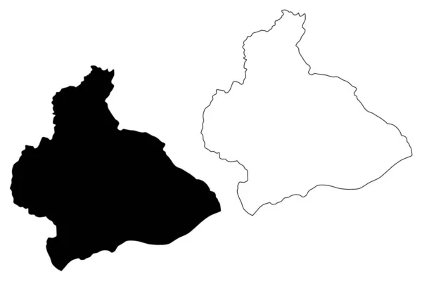 マヌファヒ自治体(東チモール、東ティモール民主共和国、島の自治体)地図ベクトルイラスト,スケッチブック｜マヌファヒ地図 — ストックベクタ