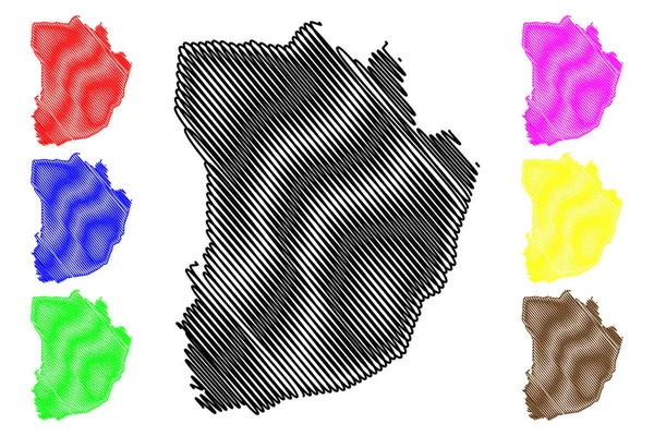 Morovis municipality (communiwealth of puerto rico, porto rico, pr, uncorporated territories of the United States) Kartenvektorillustration, Kritzelskizze morovis map — Stockvektor