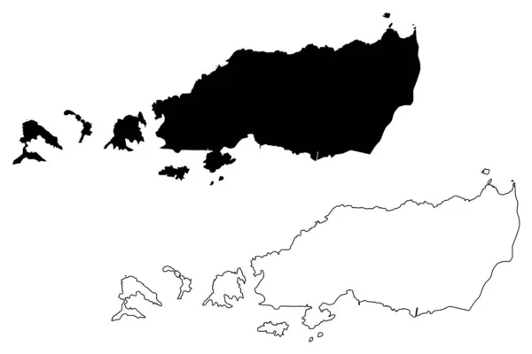 Diego martin region (regionale korporationen und gemeinden, republik trinidad und tobago) kartenvektorillustration, kritzelskizze diego martin map — Stockvektor