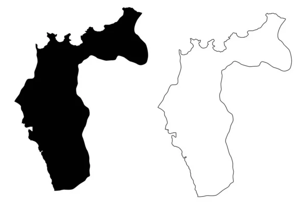 Region San Juan Laventille (Regionalne korporacje i gminy, Republika Trynidadu i Tobago) mapa wektor ilustracja, skecz bazgroły San Juan Laventille mapa — Wektor stockowy