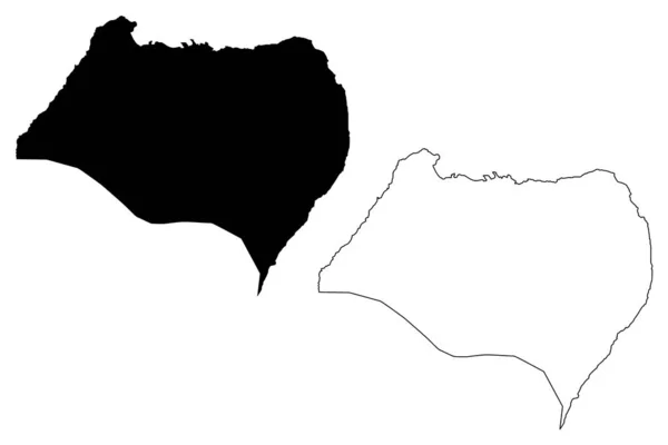 ビオコ・ノルテ州(赤道ギニア共和国)地図ベクトル図,スケッチビオコ・ノルテ州(ビオコ島)地図 — ストックベクタ