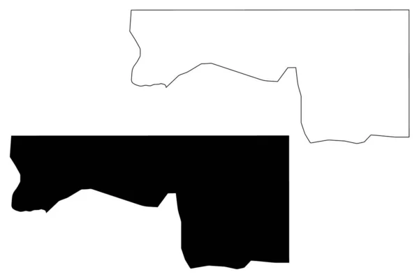Kie-Ntem (República da Guiné Equatorial, Províncias da Guiné Equatorial) mapa ilustração vetorial, esboço de rabiscos Kie Ntem mapa da Província — Vetor de Stock