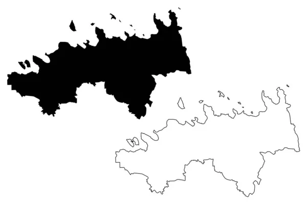 Harju County (Estonská republika, Estonsko) mapa vektorové ilustrace, načmáraný náčrt Mapa Harjumaa — Stockový vektor