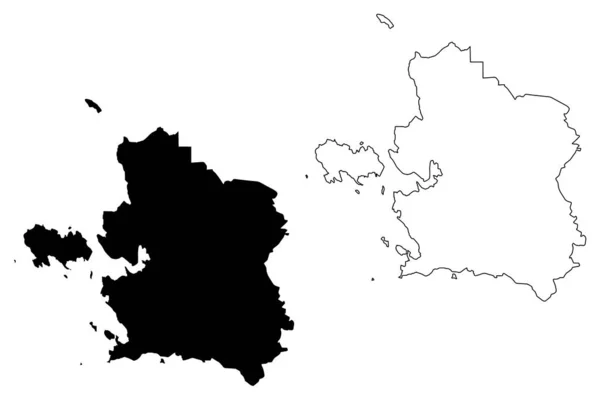 Mapa do condado de Laane (República da Estónia, condados da Estónia) ilustração vetorial, esboço de rabiscos Mapa de Laanemaa —  Vetores de Stock