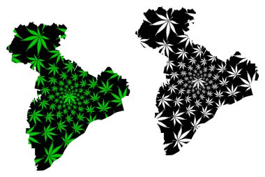 Giurgiu İlçesi (Romanya, Sud - Muntenia kalkınma bölgesi idari bölümleri) haritası marihuanadan (marihuana, Thc) yapılmış Giurgiu haritası, kenevir yaprağı yeşil ve siyah olarak tasarlanmıştır.