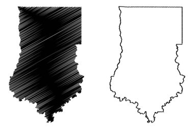 Bradley County, Arkansas (ABD eyaleti, Amerika Birleşik Devletleri, Usa, ABD) harita vektör çizimi, çizim Bradley haritası