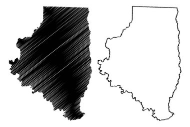 Calhoun County, Arkansas (ABD eyaleti, Amerika Birleşik Devletleri, ABD, ABD) harita vektör çizimi, çizim Calhoun haritası