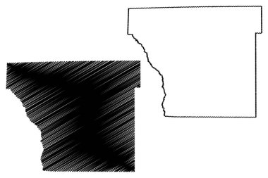 Cleveland County, Arkansas (ABD, Amerika Birleşik Devletleri, Usa, ABD) harita vektör çizimi, çizim Dorsey haritası