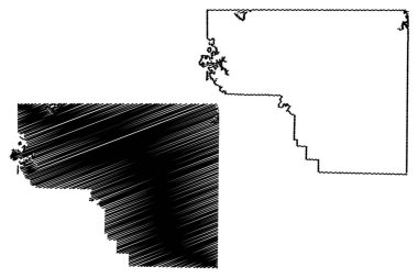 Carroll County, Arkansas (ABD eyaleti, Amerika Birleşik Devletleri, Usa, ABD, ABD) harita vektör çizimi, çizim Carroll haritası