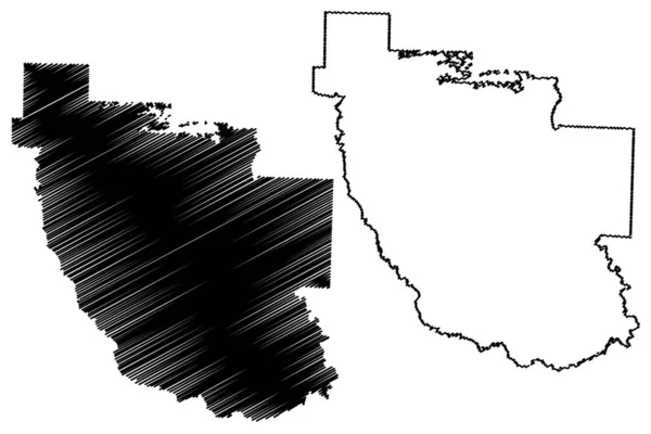 Contea di Clark, Arkansas (Contea di USA, Stati Uniti d'America, Stati Uniti d'America, Stati Uniti d'America) mappa vettoriale illustrazione, abbozzo scarabocchiare Clark mappa — Vettoriale Stock