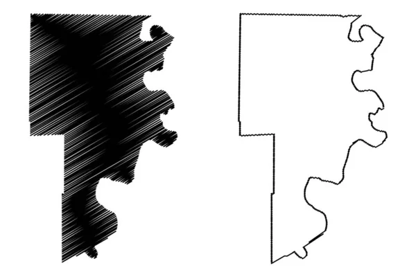 Crittenden County, Arkansas (U.S. County, United States of America, USA, U.S., US) mapa vector illustration, scribble sketch Crittenden map — Archivo Imágenes Vectoriales