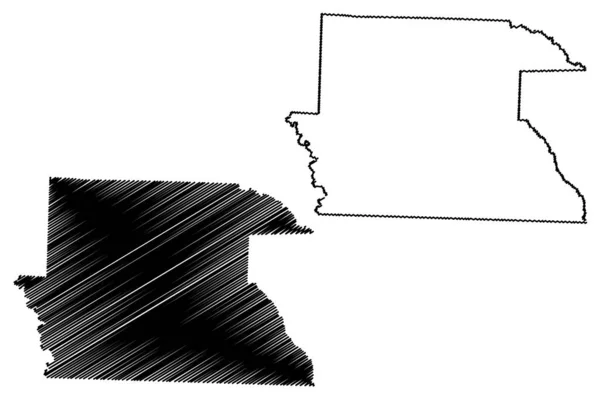 Dallas County, Arkansas (U.S. county, United States of America,USA, U.S., US) map vector illustration, scribble sketch Dallas map — ストックベクタ