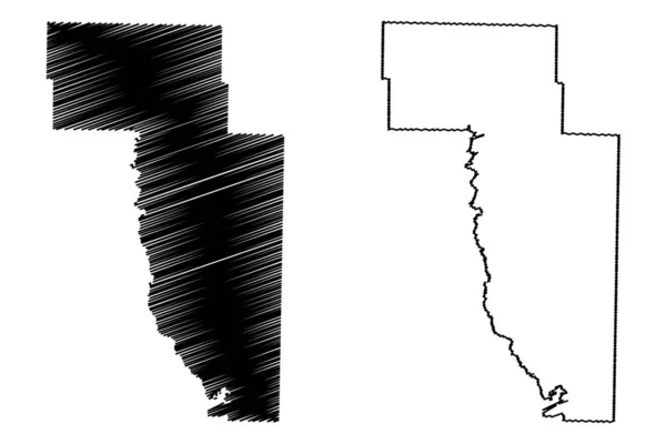 Howard County, Arkansas (U.S. County, United States of America, USA, U.S., US) mapa vector illustration, scribble sketch Howard map — Vector de stock
