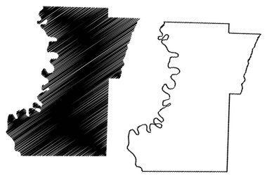Lafayette County, Arkansas (ABD eyaleti, ABD, ABD, ABD) harita vektör çizimi, çizim Lafayette haritası