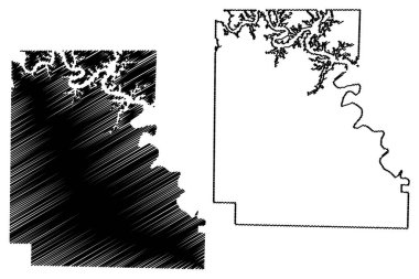Marion County, Arkansas (ABD eyaleti, Amerika Birleşik Devletleri, Usa, ABD) harita vektör çizimi, çizim Marion haritası