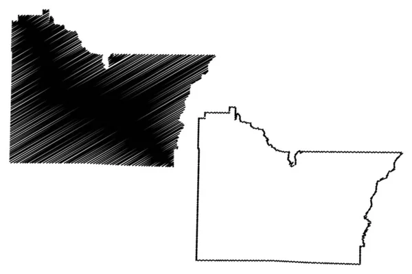 Lawrence County, Arkansas (Estados Unidos da América, Estados Unidos da América, EUA, EUA) mapa ilustração vetorial, scribble esboço Lawrence mapa — Vetor de Stock