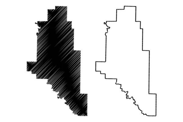 Condado de Monroe, Arkansas (Estados Unidos da América, Estados Unidos da América, EUA, EUA) mapa ilustração vetorial, esboço de rabiscos Mapa de Monroe — Vetor de Stock
