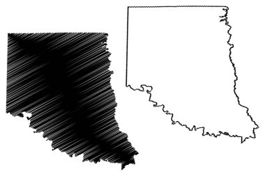 Sevier County, Arkansas (ABD eyaleti, Amerika Birleşik Devletleri, Usa, ABD) harita vektör çizimi, çizim Sevier haritası