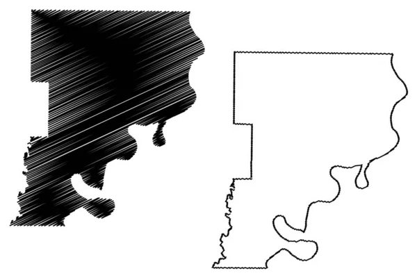 Phillips County, Arkansas (U.S. County, United States of America, Usa, U.S., Us) mapa wektor ilustracja, skecz bazgroły Phillips mapa — Wektor stockowy