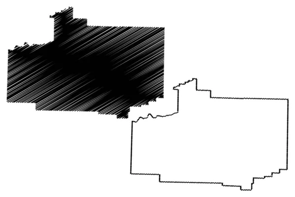 Scott County, Arkansas (Estados Unidos da América, Estados Unidos da América, EUA, EUA) mapa ilustração vetorial, rabisco esboço Scott mapa —  Vetores de Stock