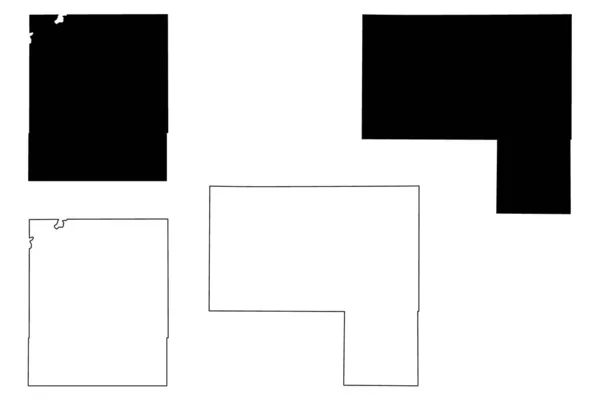 Elbert and bent county, colorado (US-Grafschaft, Vereinigte Staaten von Amerika, USA, USA, uns) Kartenvektorillustration, Kritzelskizze elbert und gebogene Karte — Stockvektor