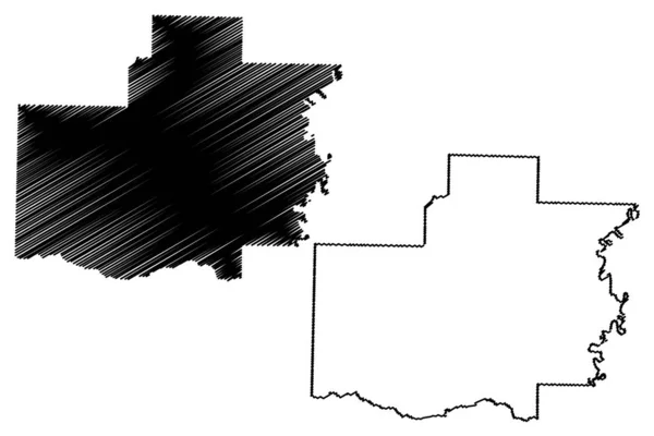 White County, Arkansas (U.S. County, United States of America, USA, U.S., US) mapa vector illustration, scribble sketch Mapa blanco — Vector de stock