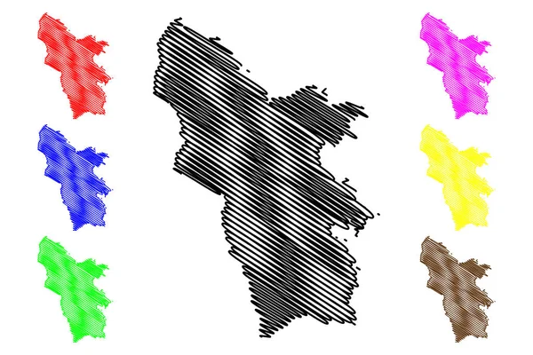 Syunik Province (Repubblica di Armenia, Divisioni amministrative di Armenia) mappa vettoriale illustrazione, scarabocchio Syunik ma — Vettoriale Stock