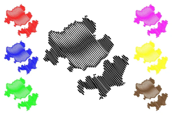 Kreis Criuleni (Republik Moldau, Verwaltungsbezirke Moldawien) Kartenvektorillustration, Kritzelskizze Criuleni-Karte — Stockvektor