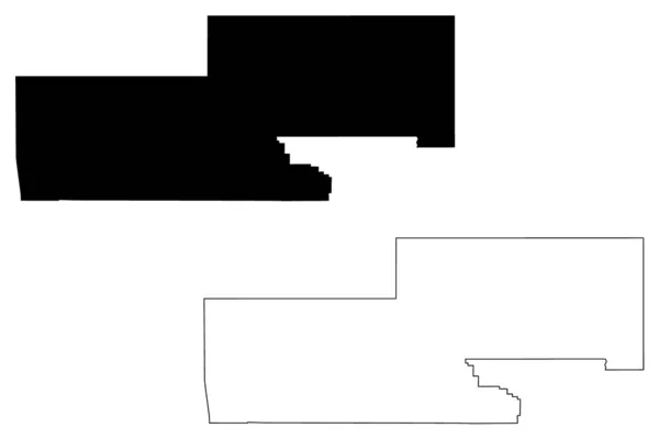 Condado de Montrose, Colorado (Estados Unidos da América, Estados Unidos da América, EUA, EUA) mapa ilustração vetorial, esboço de rabiscos Mapa de Montrose —  Vetores de Stock