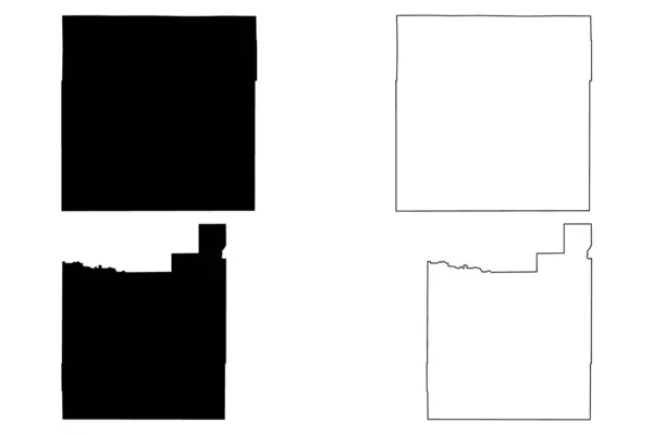 Morgan and Otero County, Colorado (U.S. County, Verenigde Staten van Amerika, Usa, VS, Us) kaart vector illustratie, krabbel schets Morgan en Otero kaart — Stockvector