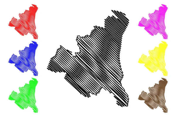 District de Rezina (République de Moldavie, Divisions administratives de Moldavie) illustration vectorielle de la carte, croquis croquis Rezina carte — Image vectorielle