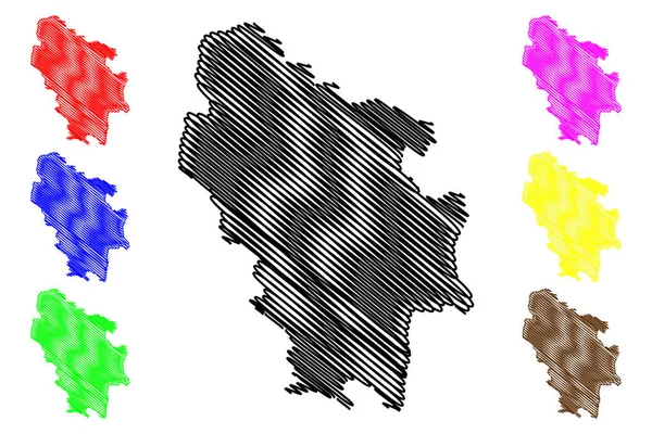 Kreis Nisporeni (Republik Moldawien, Verwaltungsbezirke Moldawien) Kartenvektorillustration, Kritzelskizze Nisporeni Karte — Stockvektor